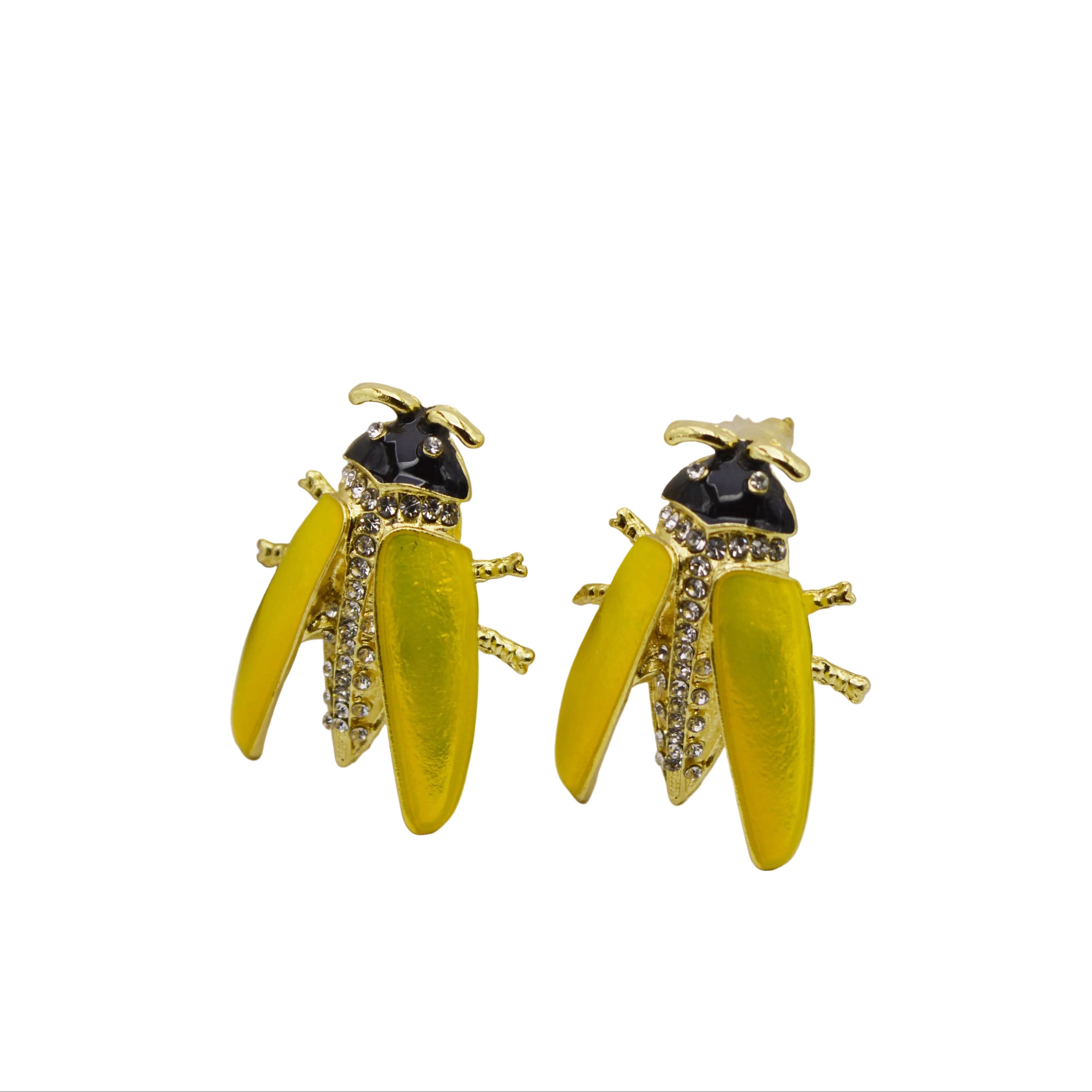 Side angle of The Specimen studs highlighting the structural metalwork and the high-gloss finish of the enamel