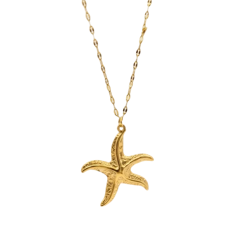 Coastal-inspired stainless steel pendant necklace set