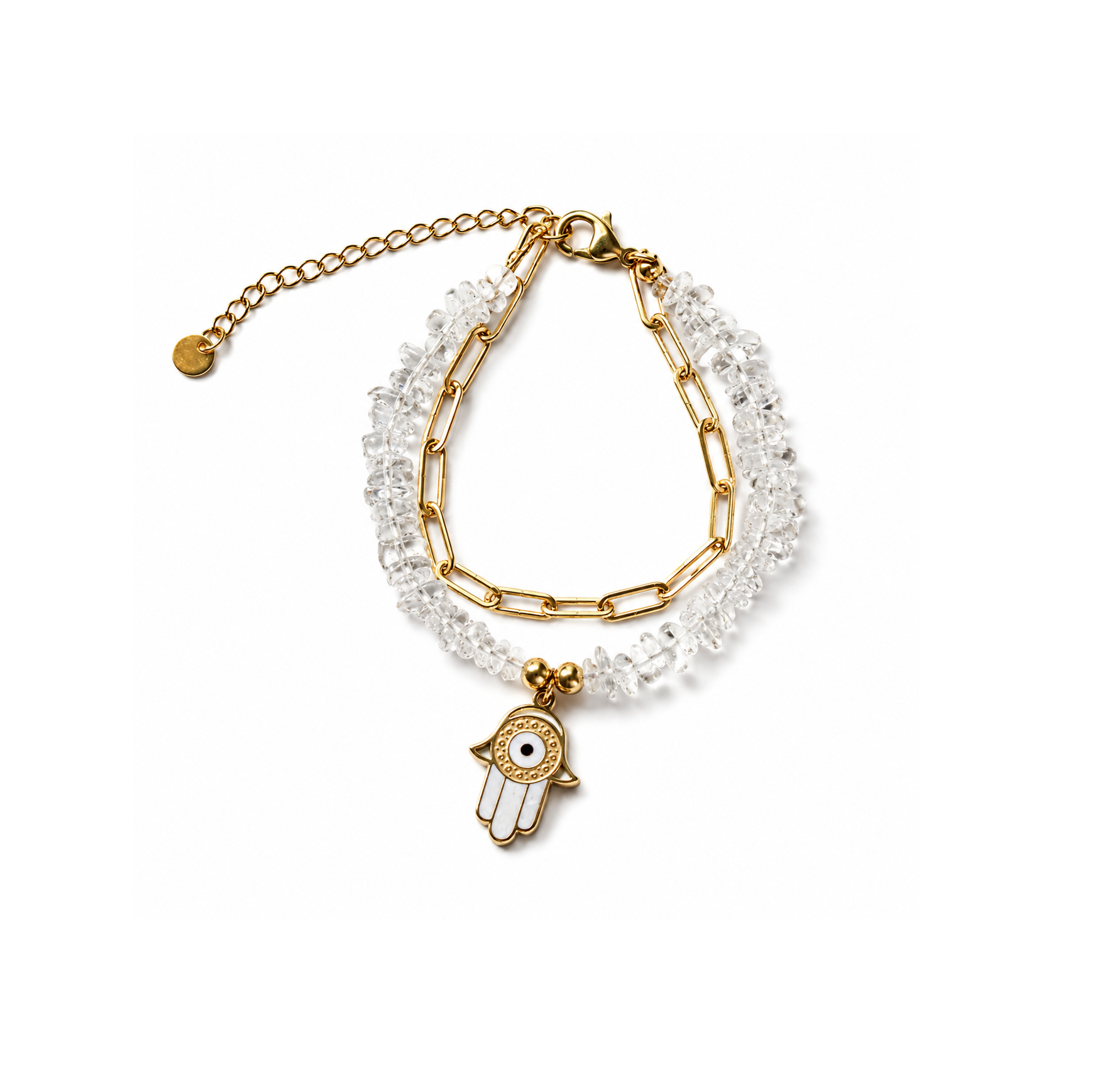 Hamsa Evil Eye Layered Bracelet