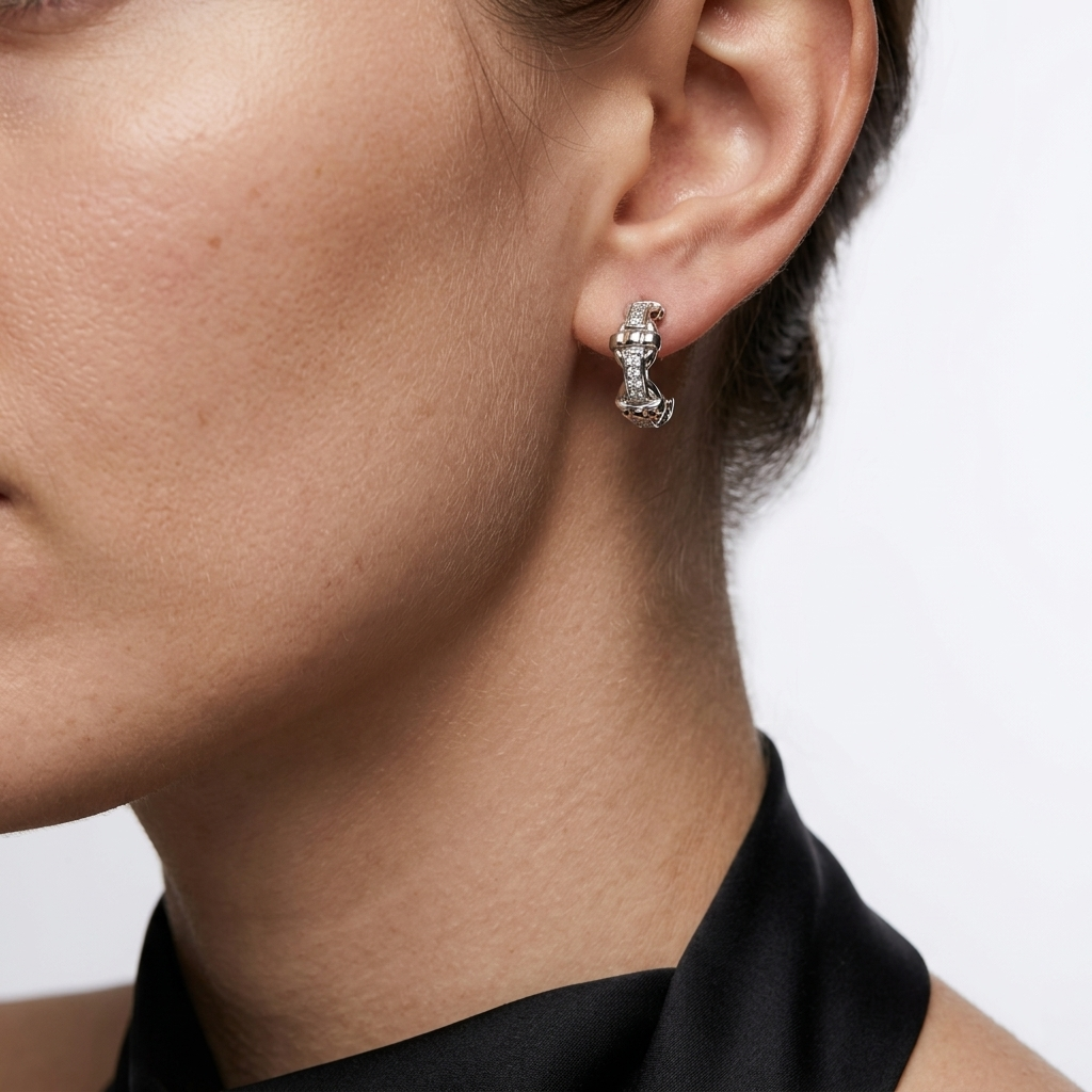 Lightweight hypoallergenic small hoop earrings with polished silver finish