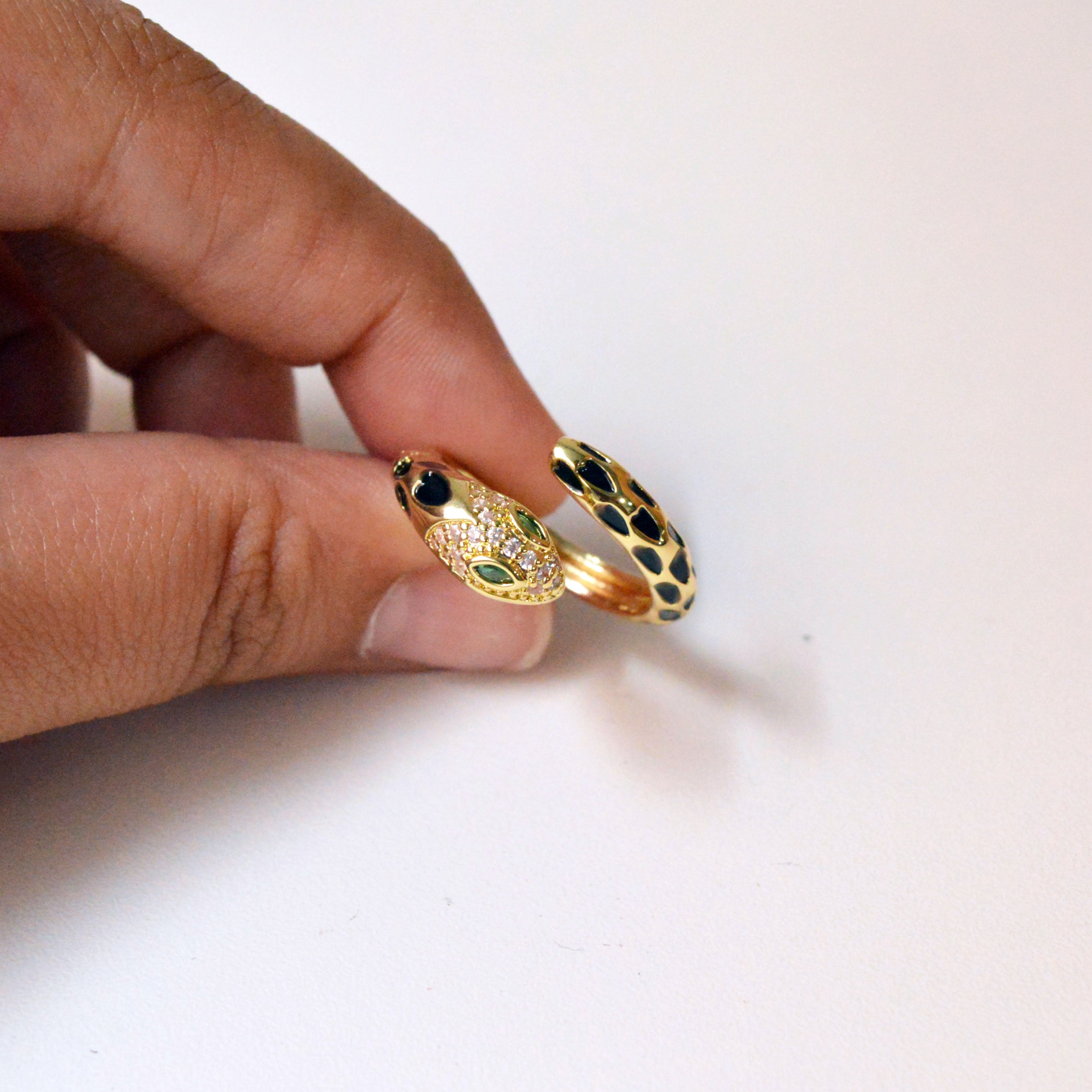 snake ring in gold finish