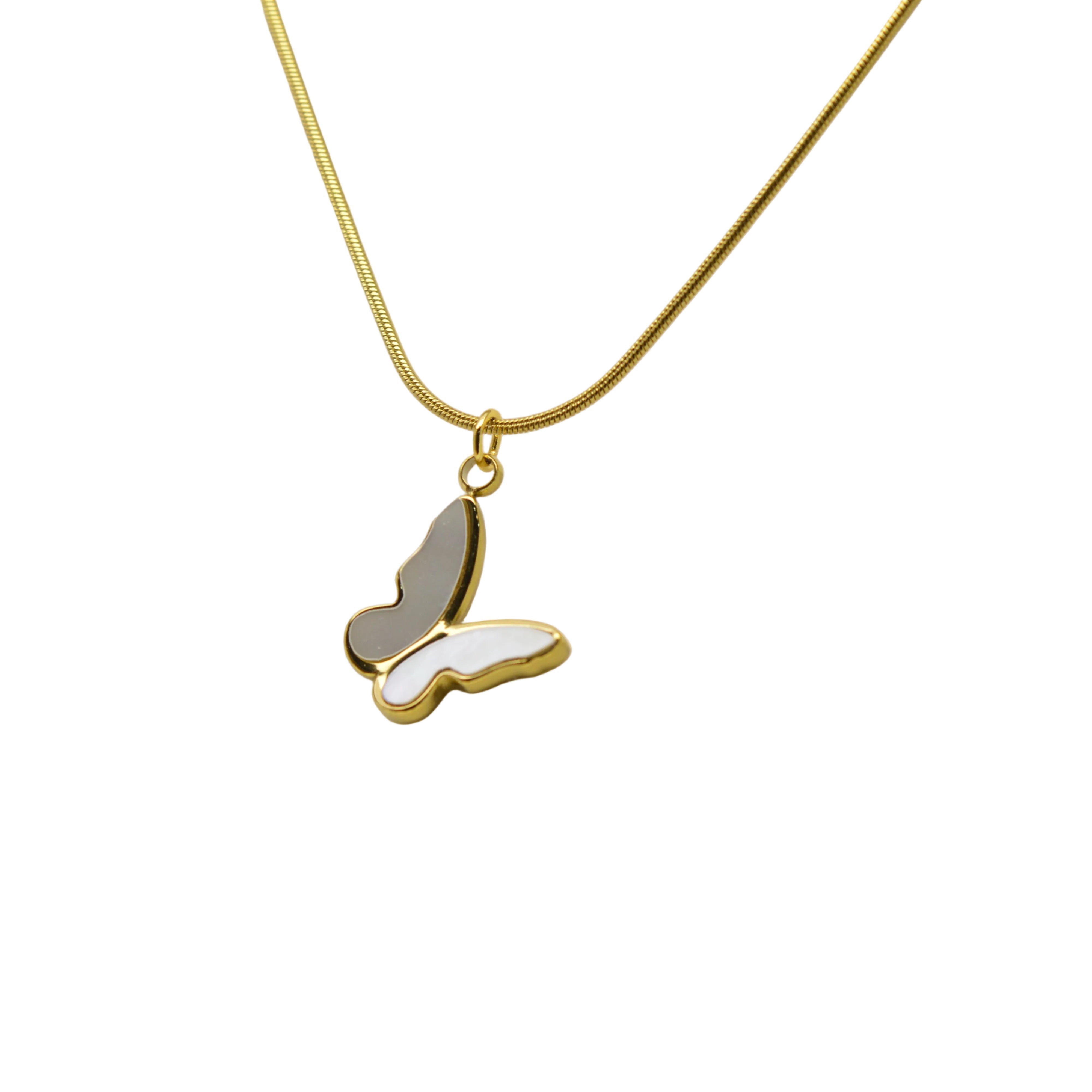 Whimsical Elegant everyday pendant necklace with soft shimmer butterfly design
Lightweight stainless steel butterfly pendant for minimal styling