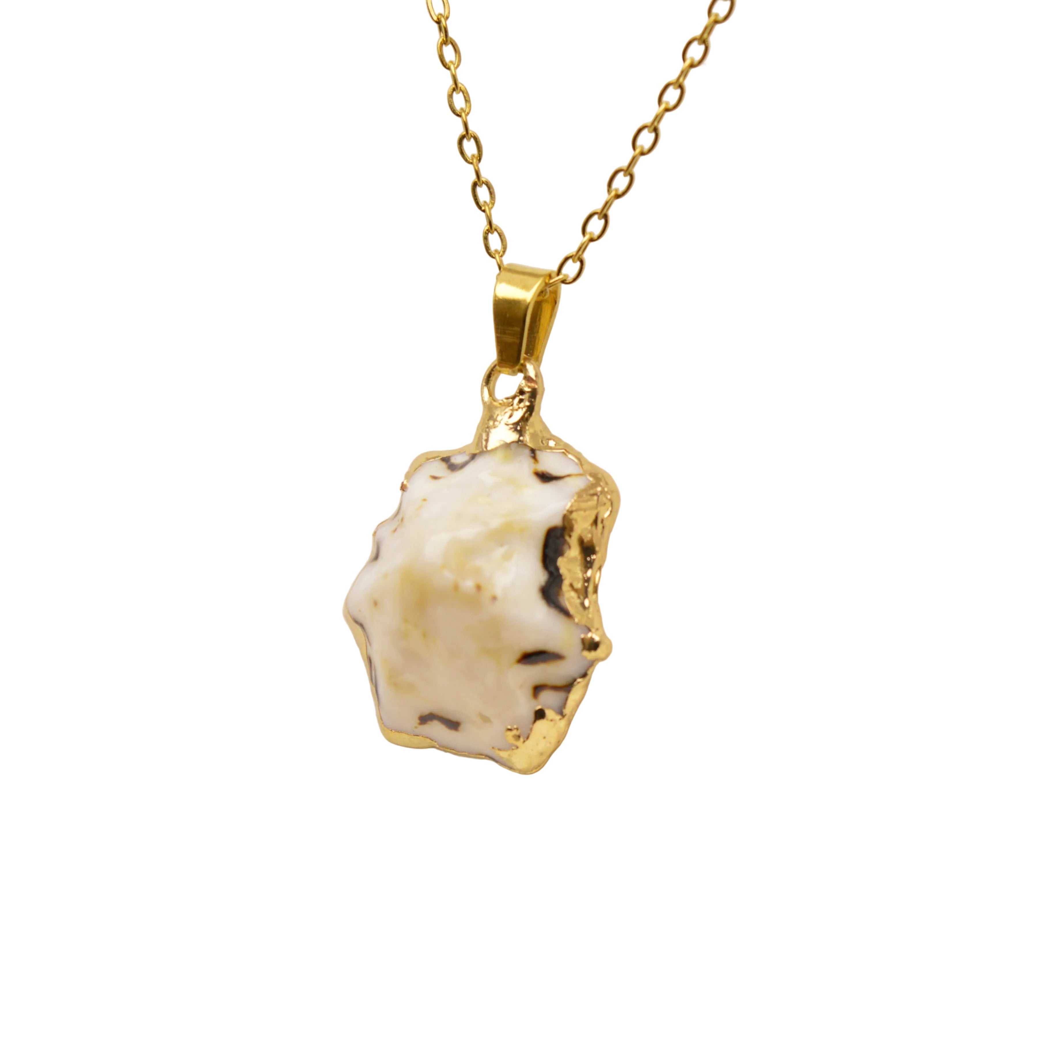 Stone-like star charm necklace in stainless steel for layering