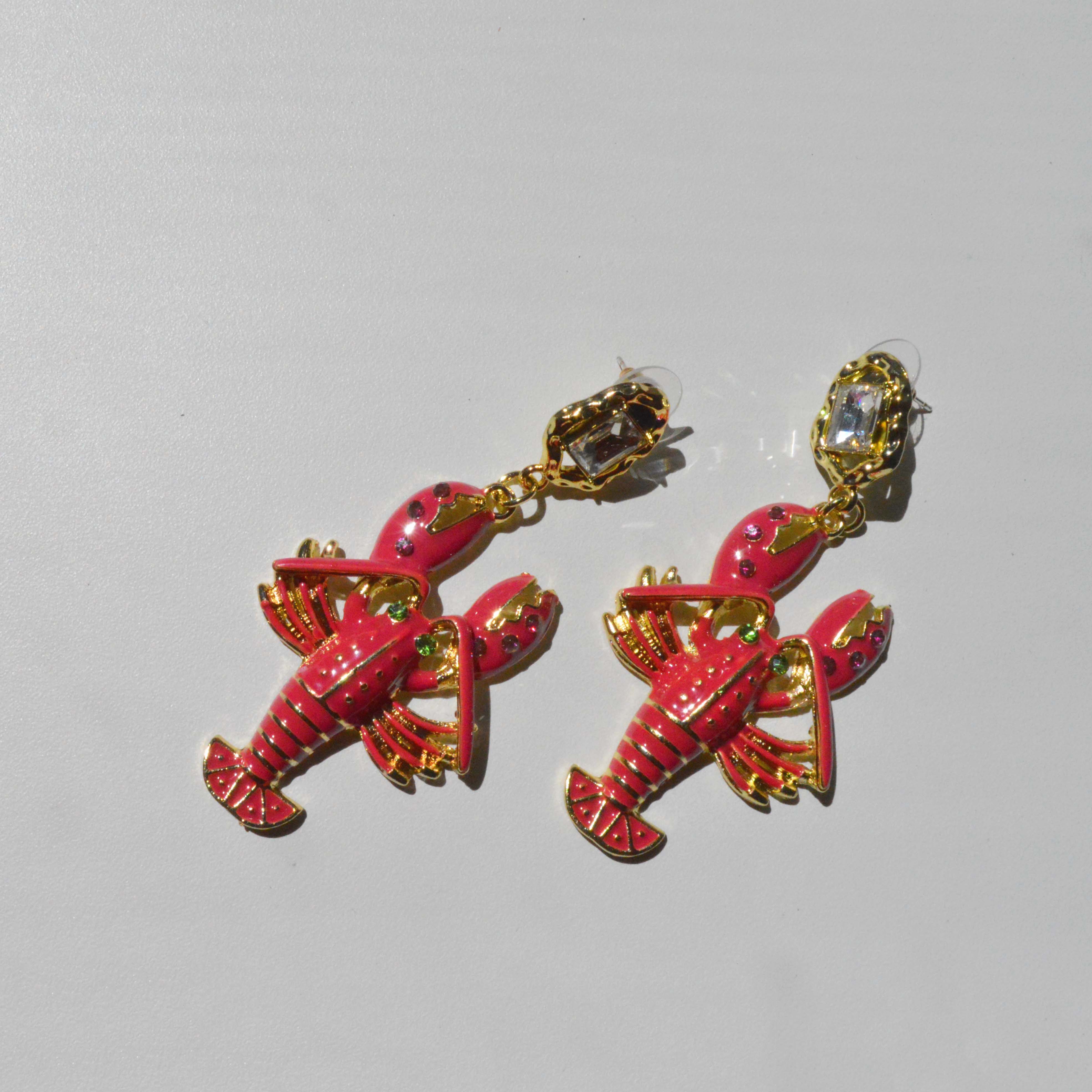 Pink Lobster Earring