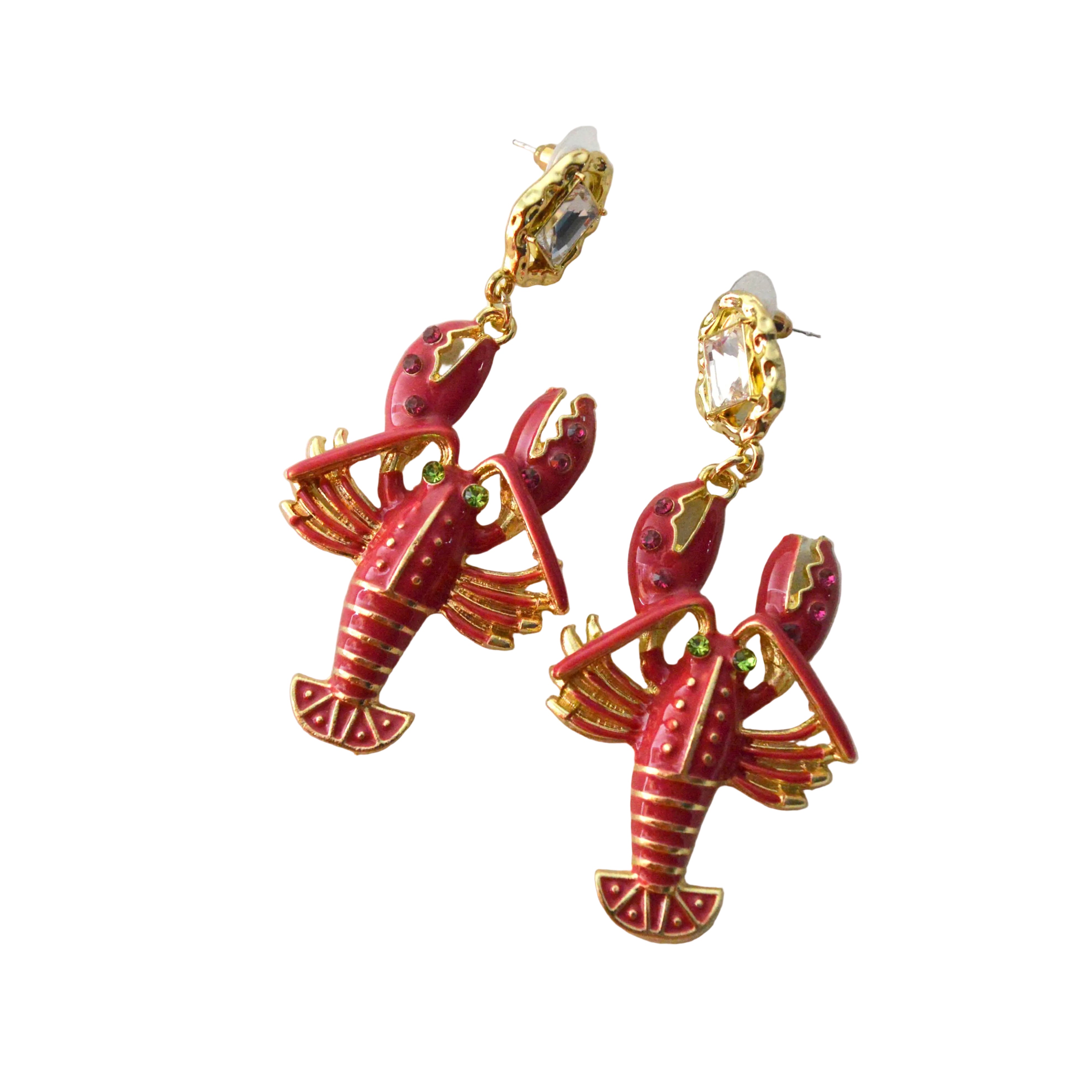 Pink Lobster Earring