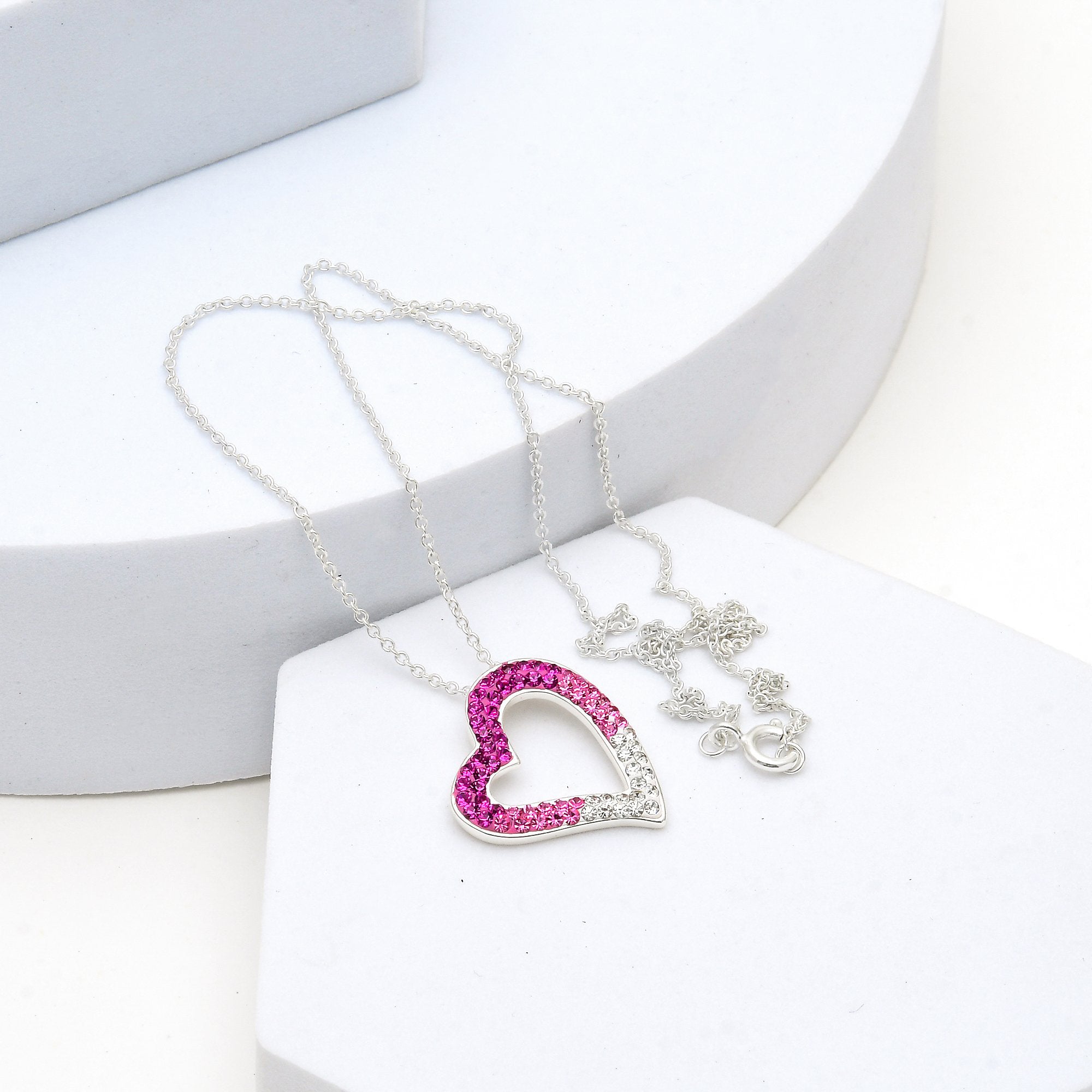 Pink Ombre Heart Necklace