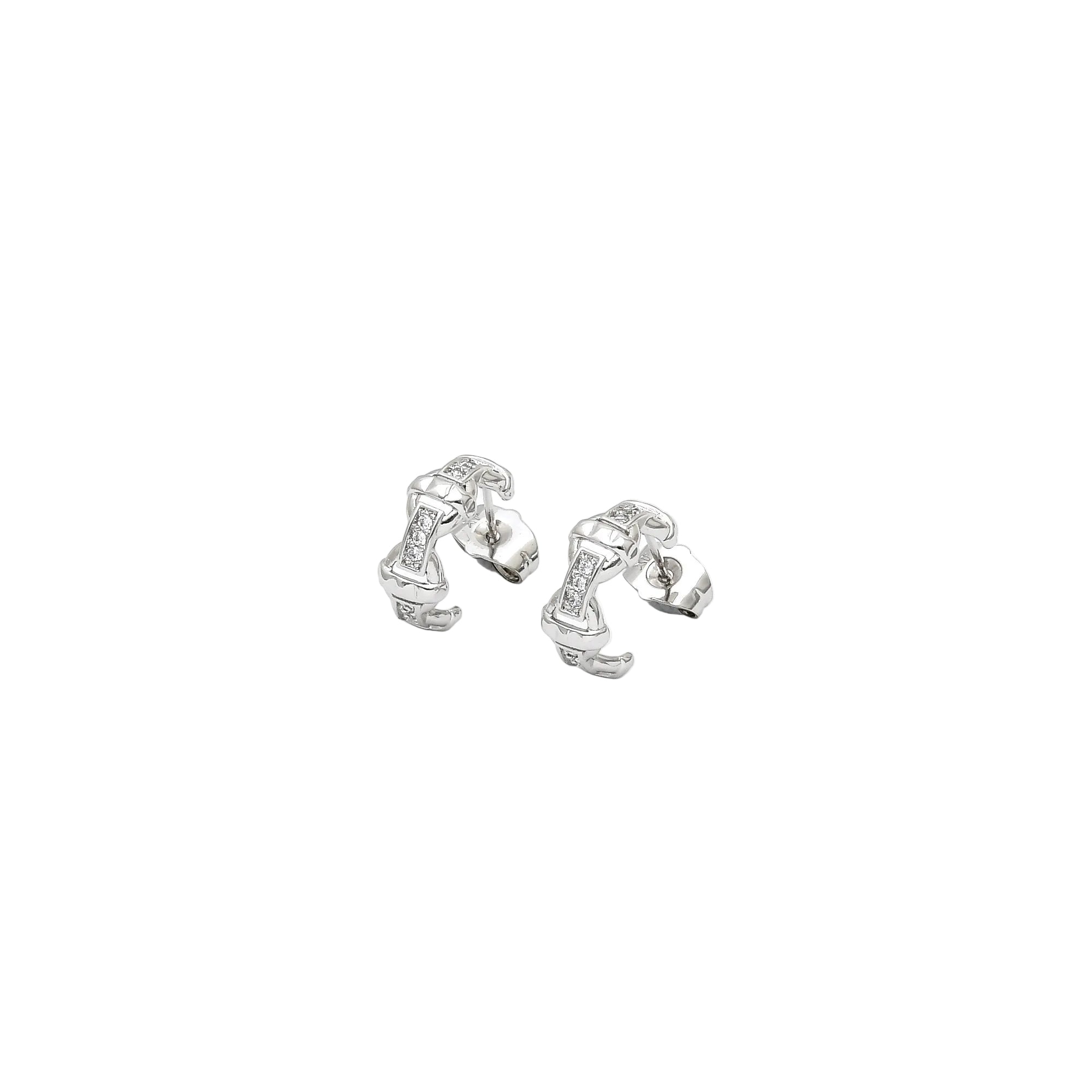 Minimal silver stainless steel LYRA mini hoop earrings for everyday wear