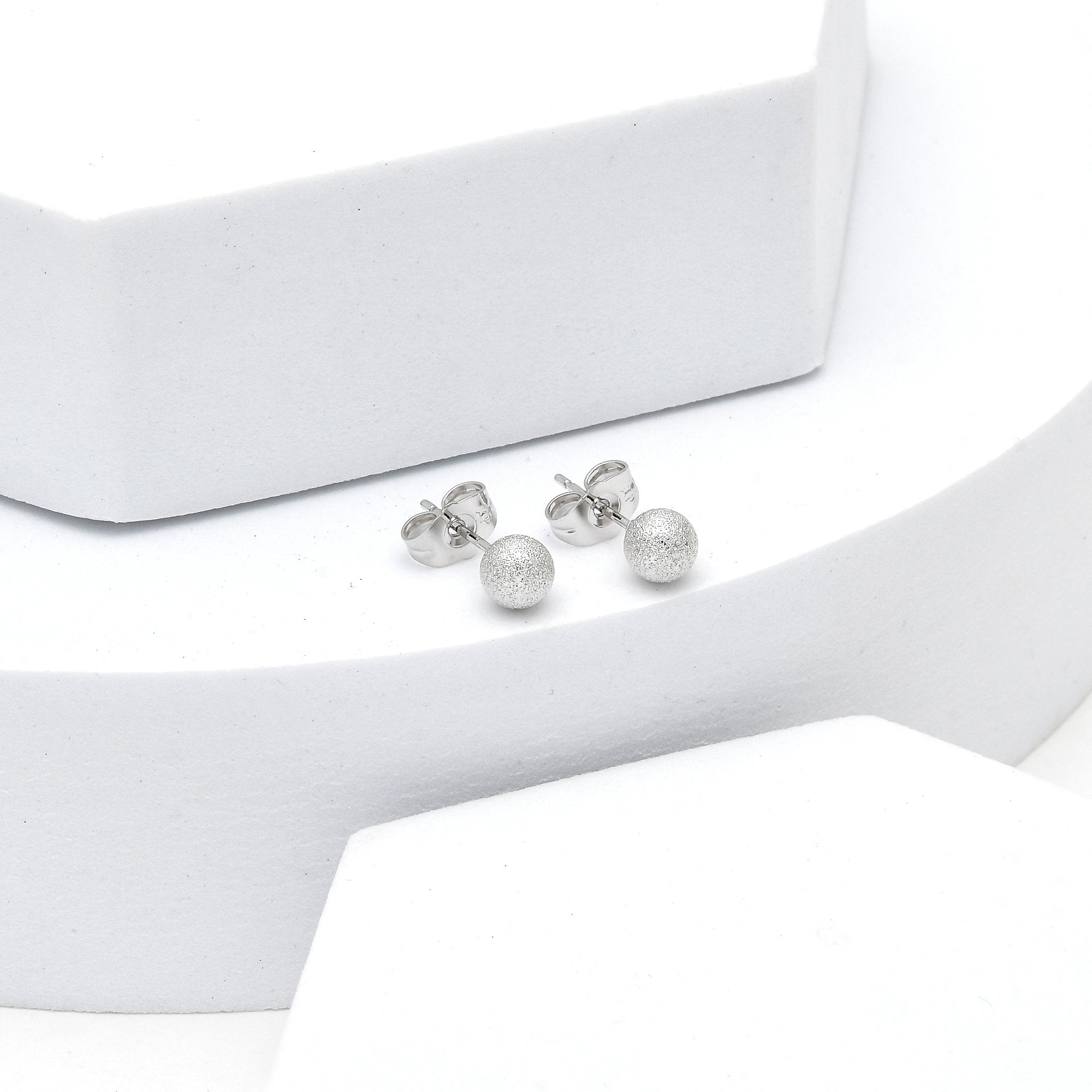 Round disco ball stud earrings for everyday wear