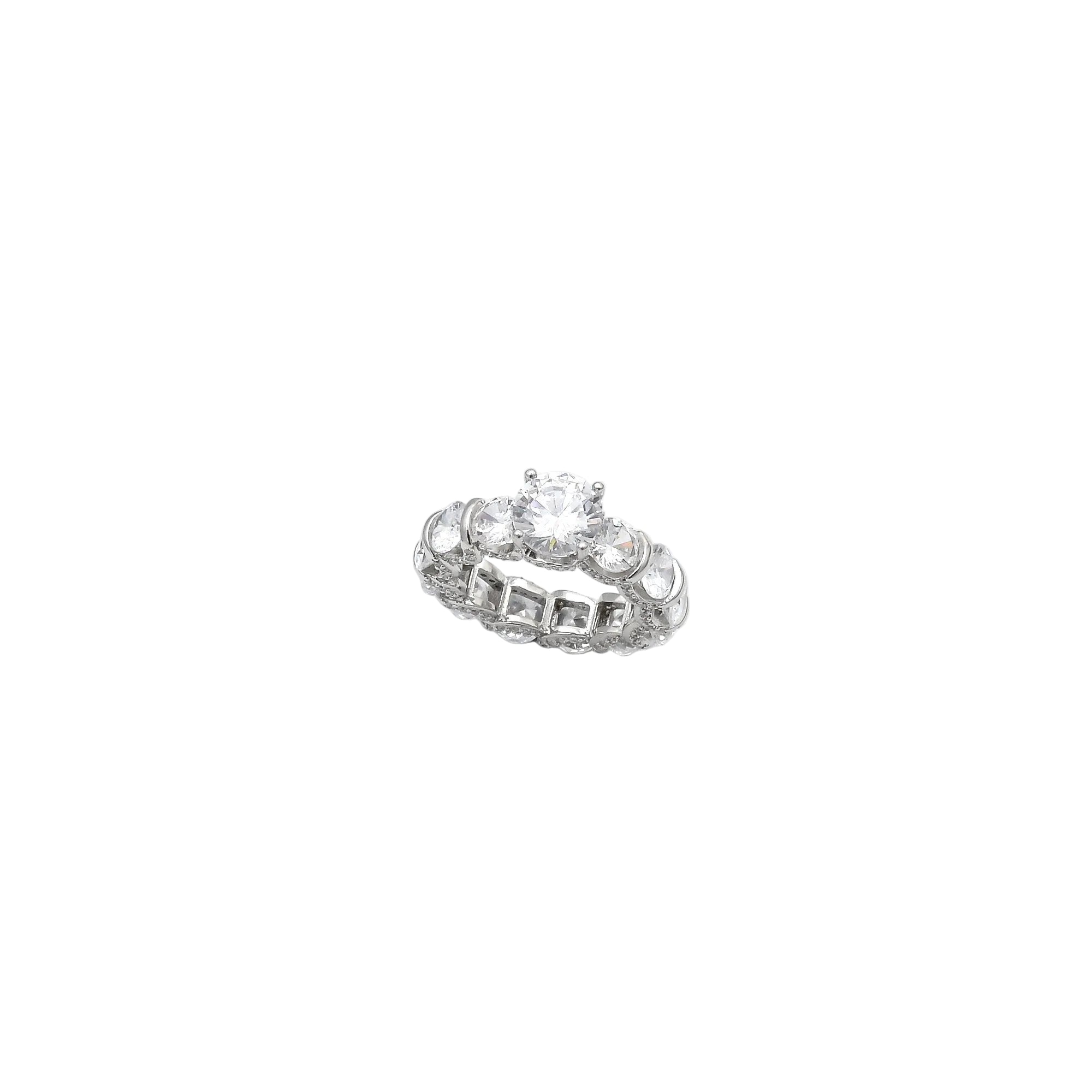 925 sterling silver solitaire ring with premium cubic zirconia stones