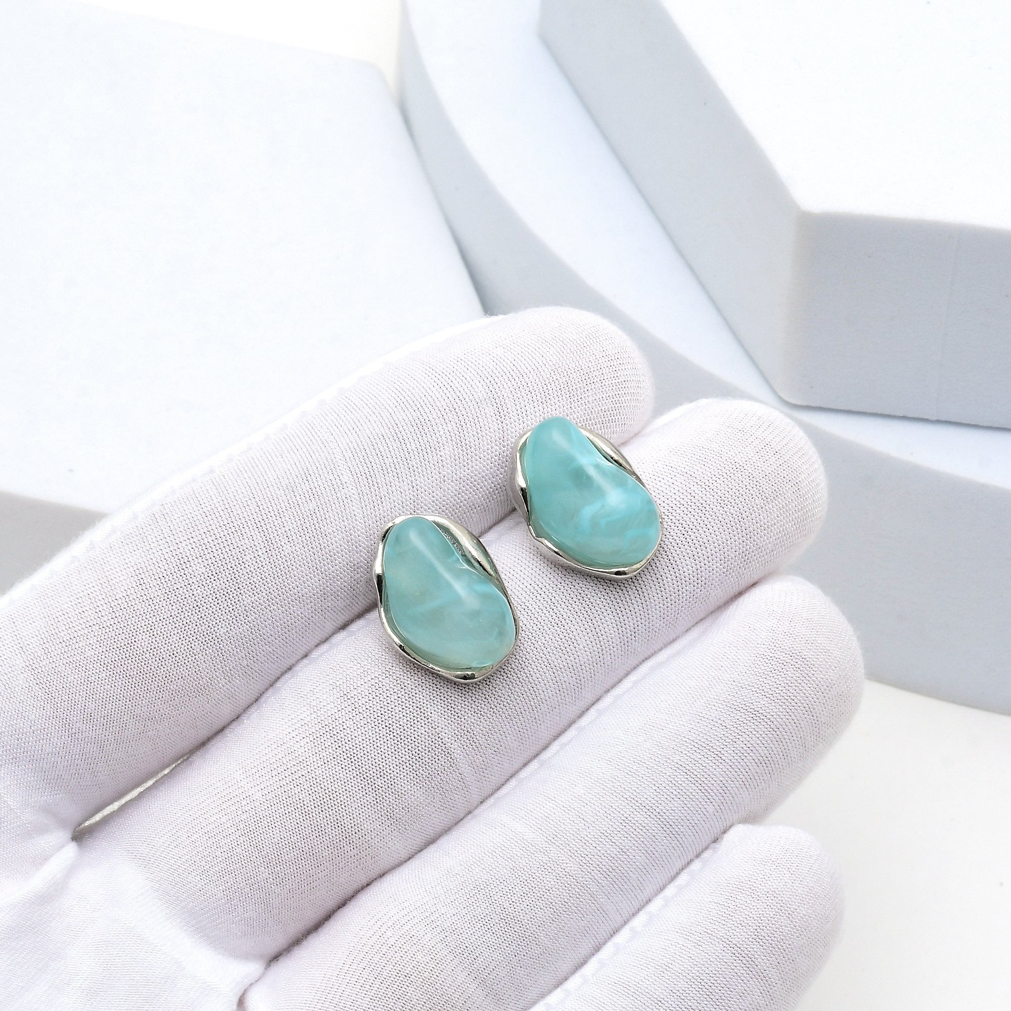 Lagoon Organic Stud Earrings