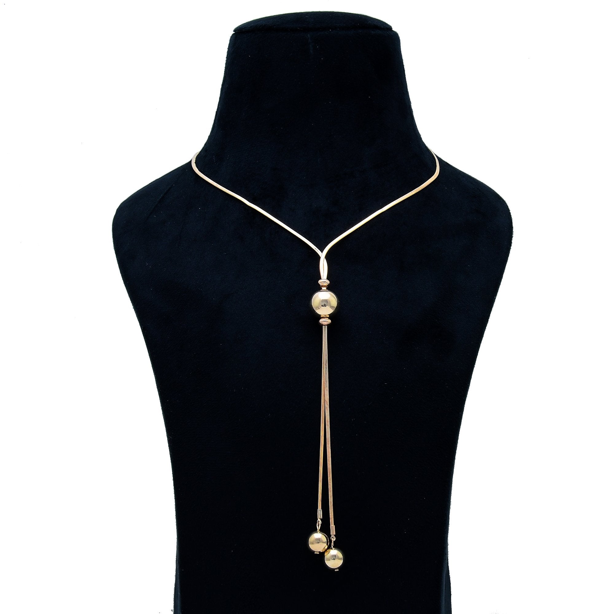 Geometric long pendant necklace with copper snake chain design by Civaro