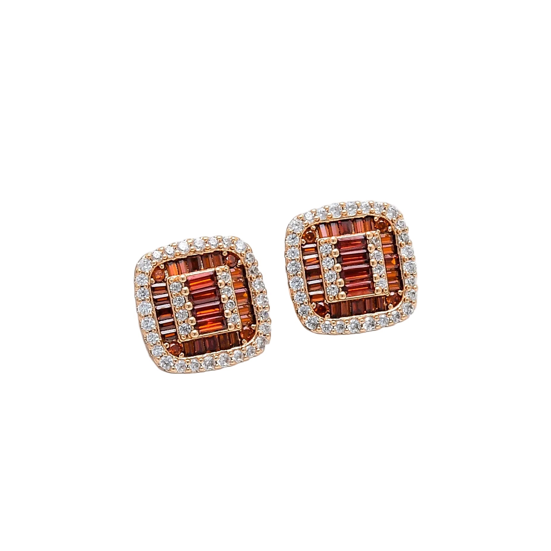 Amber Deco Studs 🧡