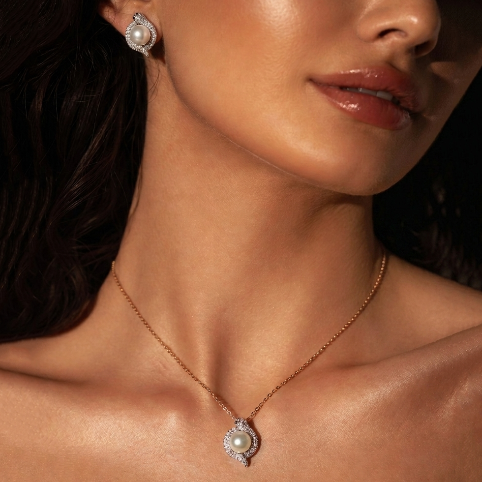 Serpent Pearl Pendant Set