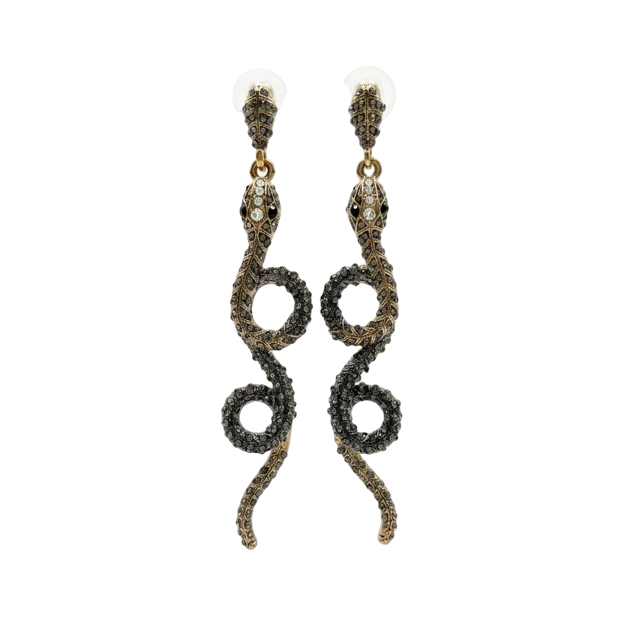 Serpent statement earrings for party
