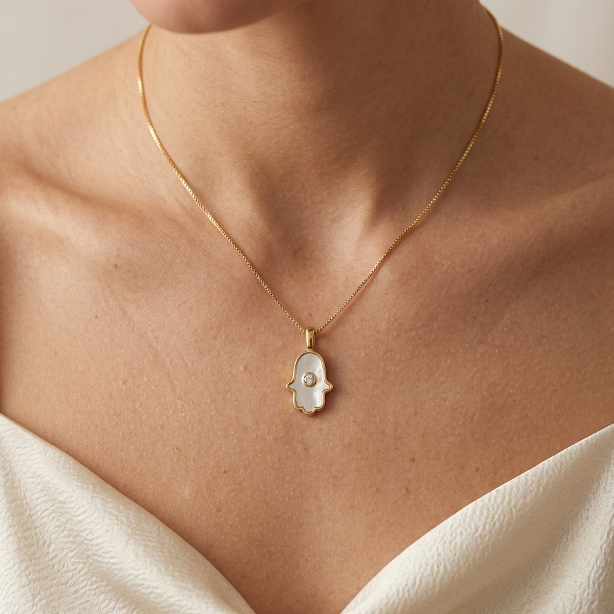 Halo Hamsa Pendant