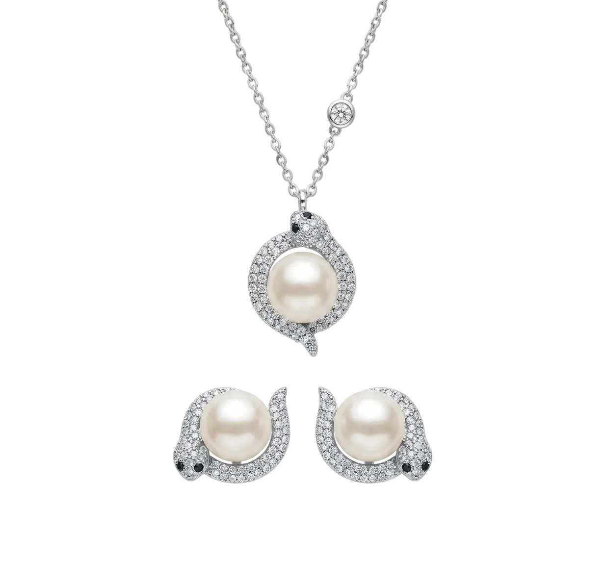 Serpent Pearl Pendant Set