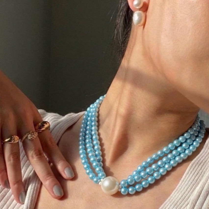 Aqua Pearl Neckpiece