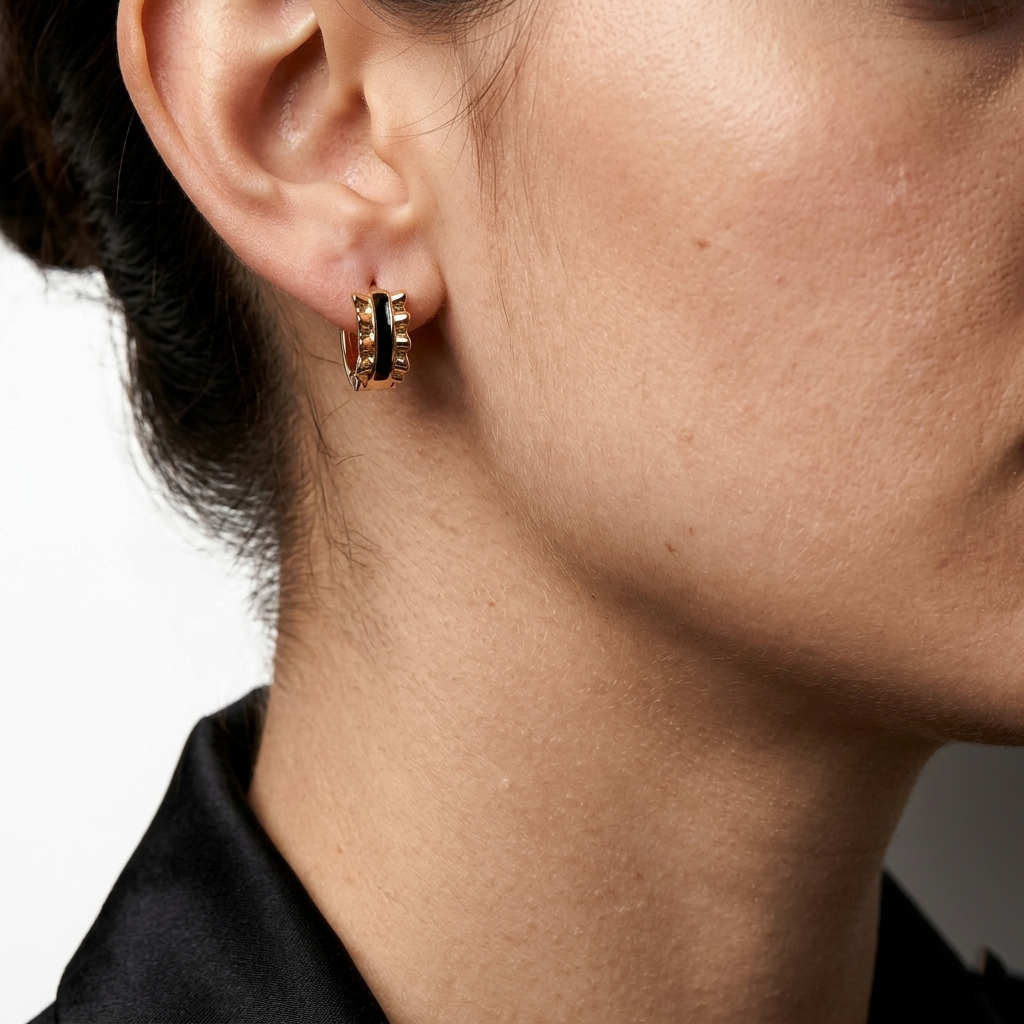 Hypoallergenic contrast hoop earrings for everyday minimal styling