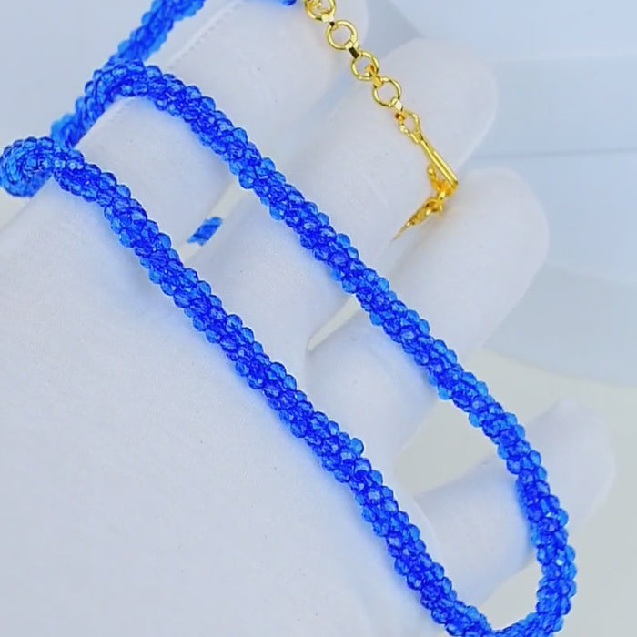 Contemporary unisex blue gemstone inspired fashion necklace by civaro