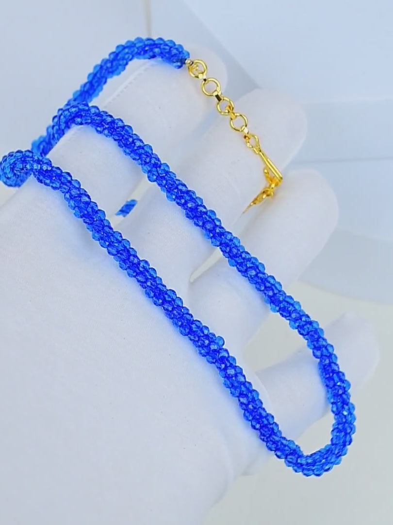Contemporary unisex blue gemstone inspired fashion necklace by civaro