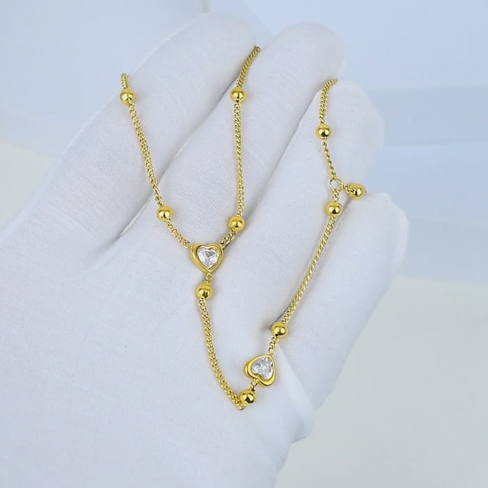 Romantic heart zircon hand bracelet styled for everyday wear by civaro