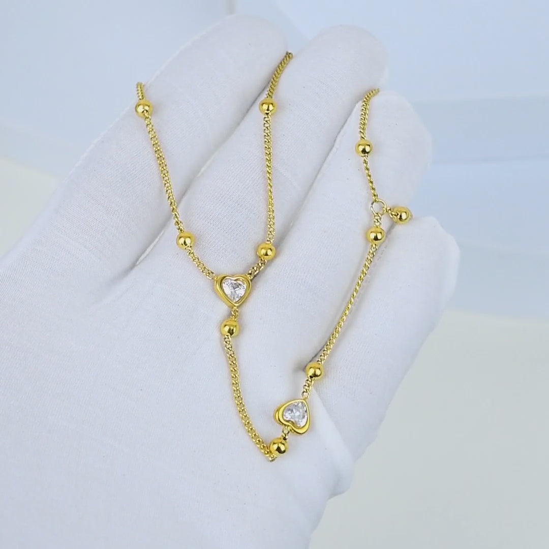 Romantic heart zircon hand bracelet styled for everyday wear by civaro