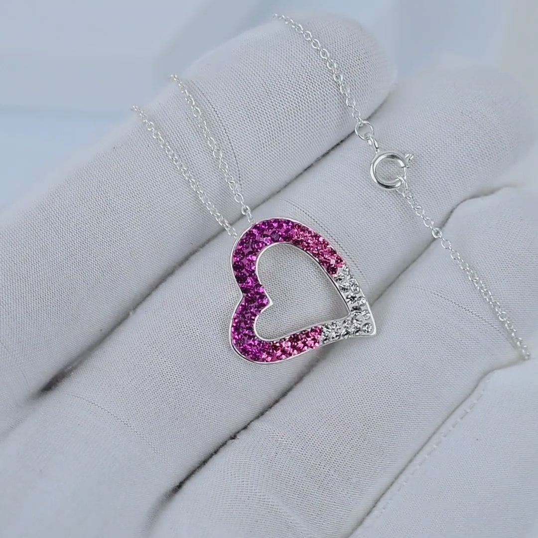 Pink Ombre Heart Necklace