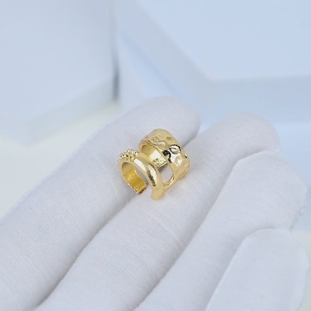 golden hammered handcrafted earcuffs