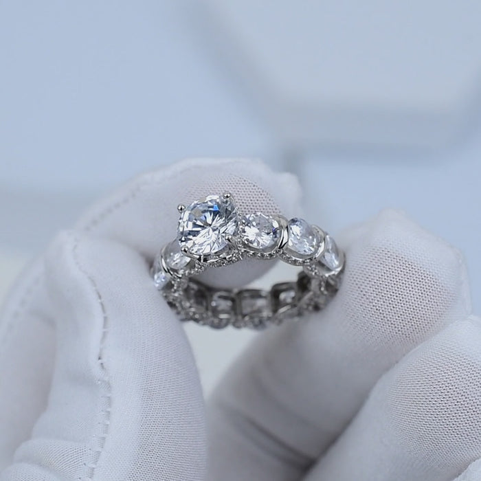 Premium cubic zirconia solitaire ring crafted from pure 925 sterling silver

