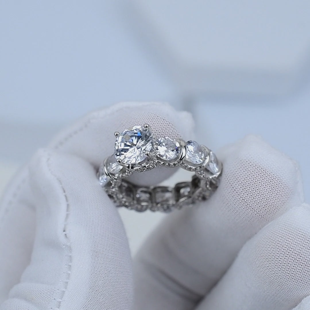Premium cubic zirconia solitaire ring crafted from pure 925 sterling silver
