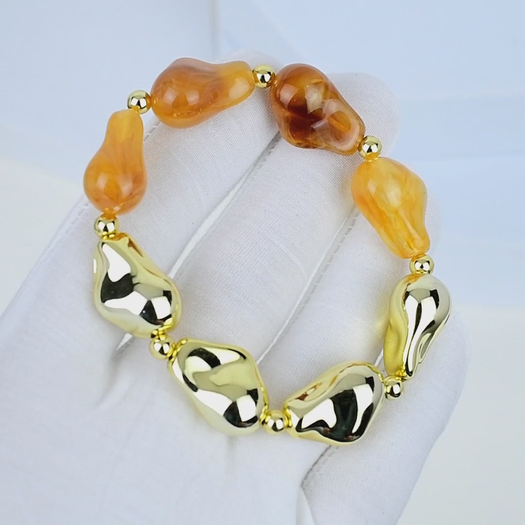 Modern fashion bracelet with organic shaped acrylic beads for everyday and occasion styling by civaro