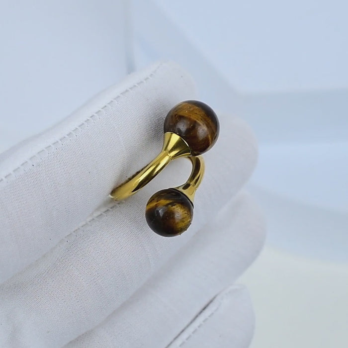 Elegant handcrafted tiger eye stainless steel ring for everyday wear.