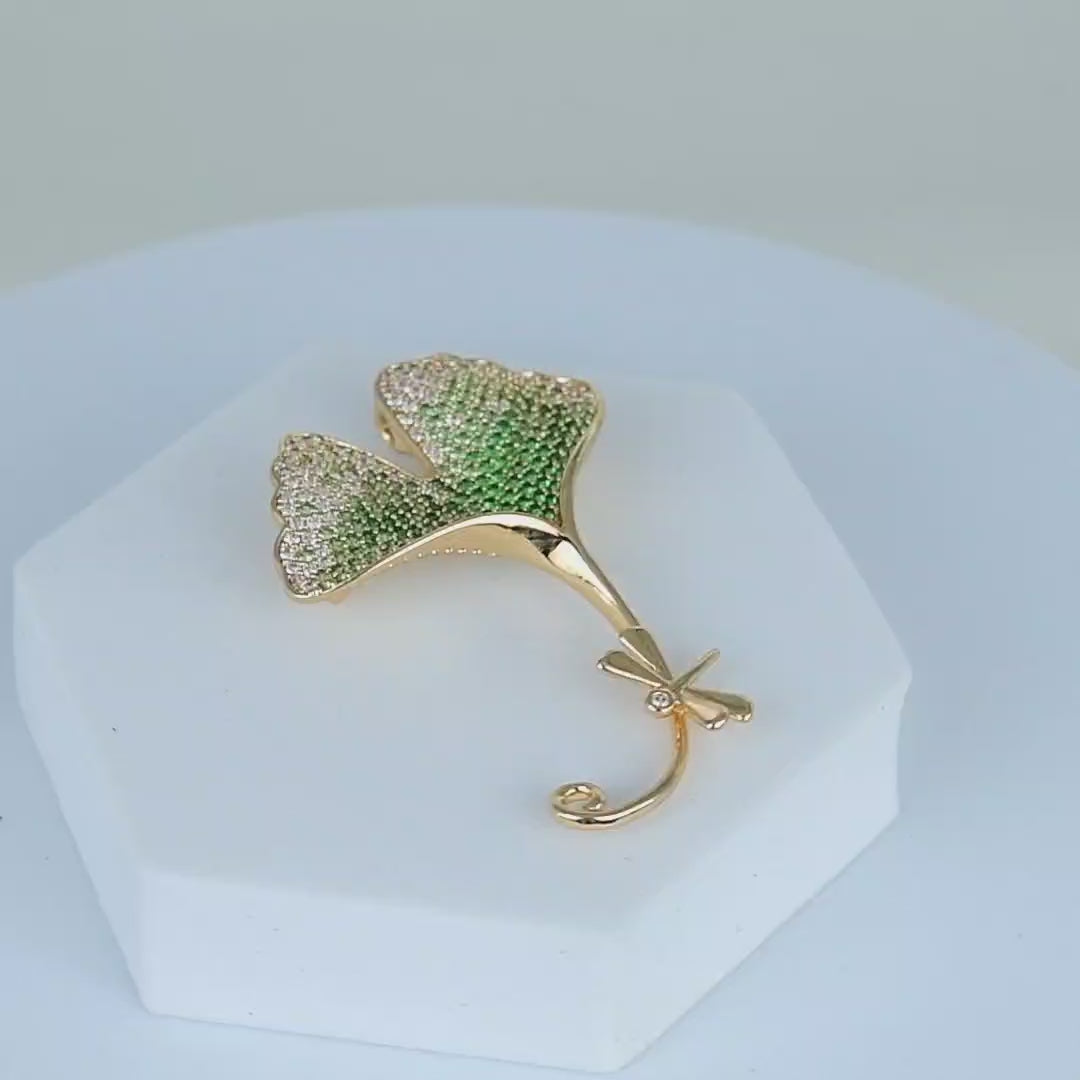 Ginkgo Brooch